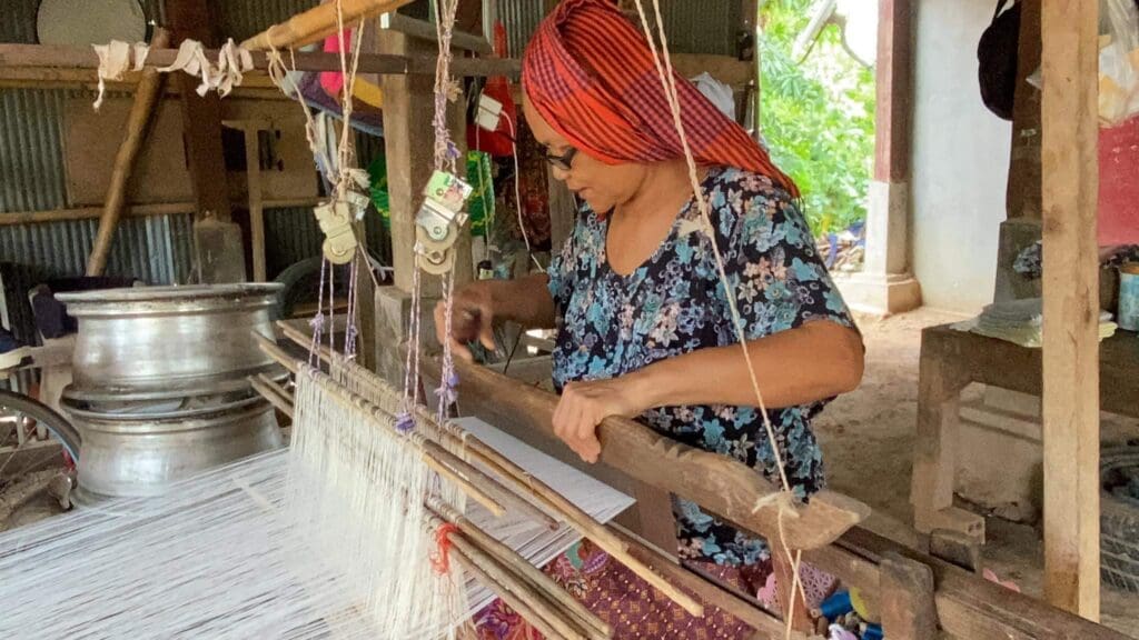 Krama-Khmer works closely with its Cambodian weavers near Siem Reap