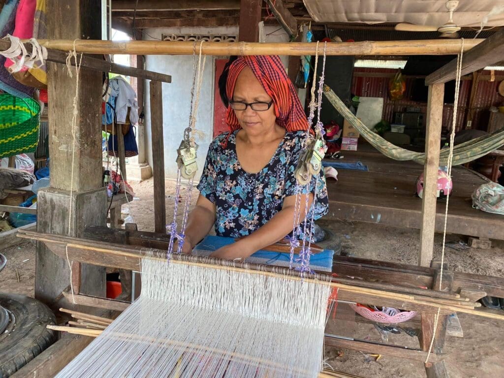 Krama-Khmer works closely with its Cambodian weavers near Siem Reap